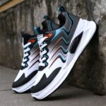 Modne buty do biegania dla mężczyzn w paski, wygodne trampki do treningu na zewnątrz